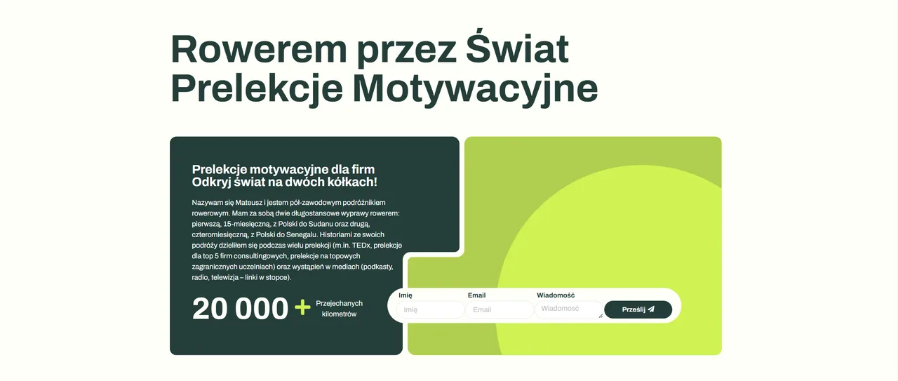 Widok strony prelekcji Mateusza Andrulewicza z portfolio GATO
